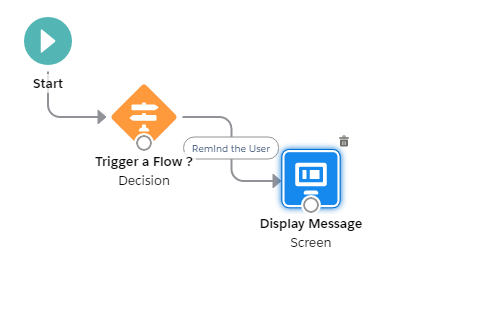 start to display message